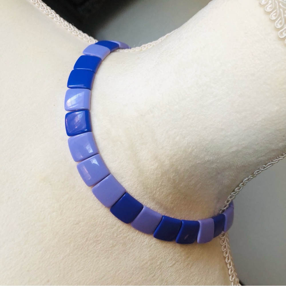 Vintage Monet two tone purple disc choker necklace